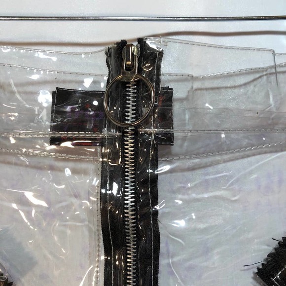 Vintage 90’s  NYC Clear PVC Plastic mini skirt with front Zip RARE - Picture 5 of 10
